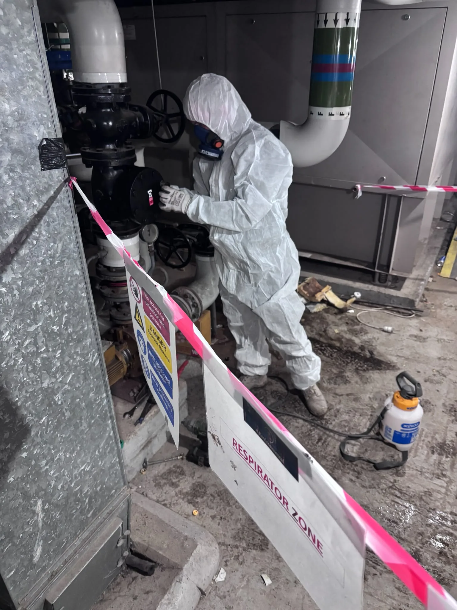 Asbestos artex removal from concrete soffit in Totteridge